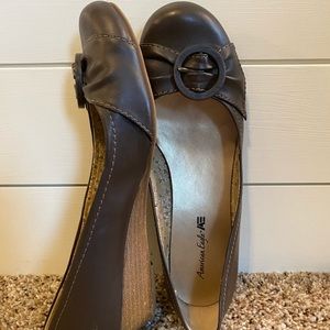 Brown Wedge Low Heel Shoes